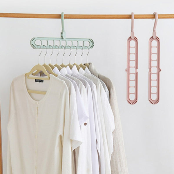 Space-Saving Cascading Hanger, with 9 Holes, for Closet Storage and Organizer