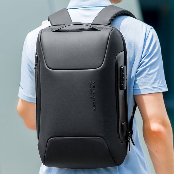 Stylish Large Capacity Backpack, with Combination Lock, Waterproof Fabric, USB Port & Anti-theft pockets, for School, Commute, or Travel
