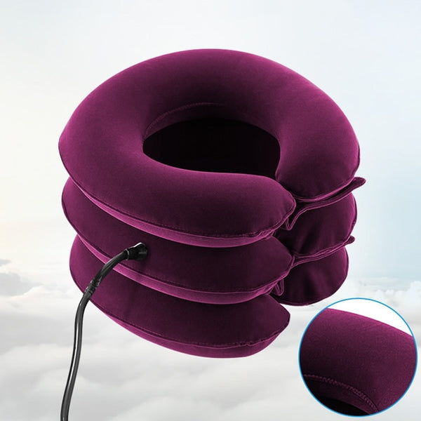 Inflatable Portable Travel Neck Pillow, with 360° Head and Chin Support, for Travel, Nap & More