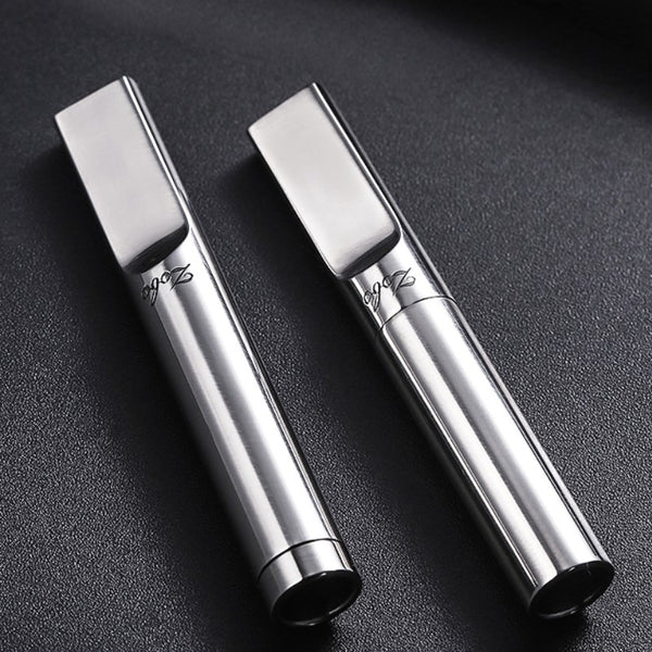 Portable Reusable Stainless Steel Cigarette Filter Holder, with Tar Filter & Detachable Design