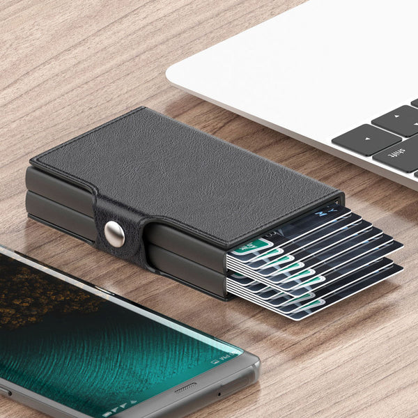 Minimalist RFID-blocking Cardholder, with Automatic Pop Up Design, for Men & Women