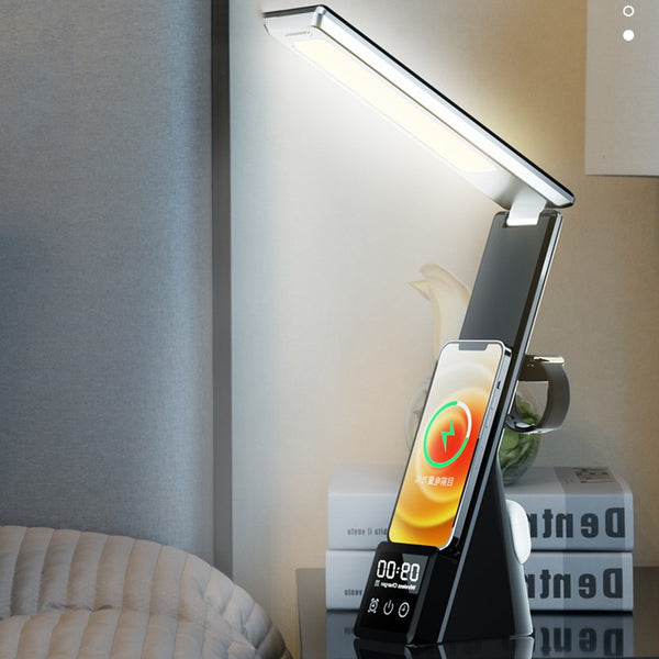 Multifunctional LED Desk Lamp with Wireless Charger & 3 Light Colors, for Phone, Airpods & iWatch