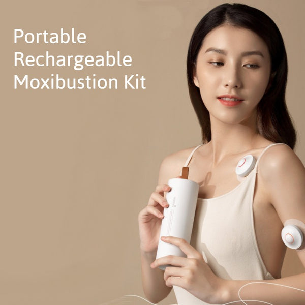Portable Moxibustion Kit, with Intelligent Temperature Control, Far Infrared Heating, Safe and Smoke-free, for Neck, Back, Waist & More