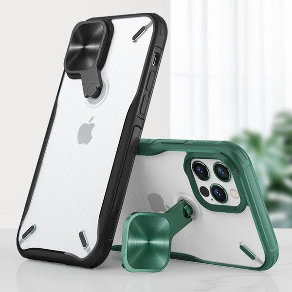 3-in-1 Phone Case, with Lens Cover & Phone Holder, for iPhone 12mini/12pro/12promax