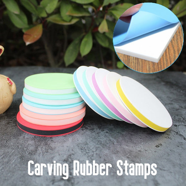 Round Rubber Stamp, with Easy-to-peel Design, for Printmaking, Printing and More