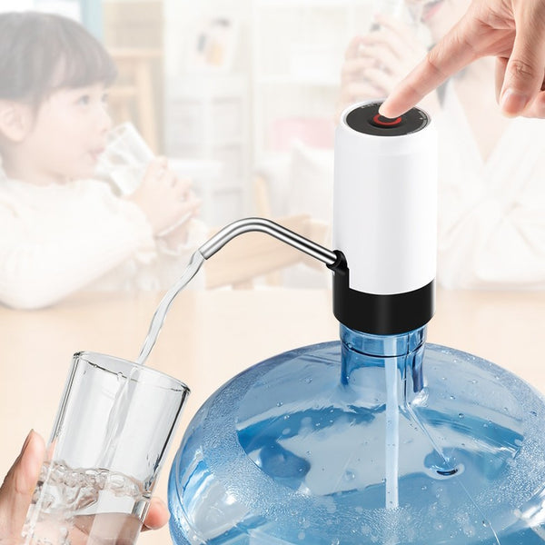 Rechargeable Electric Water Bottle Pump, with Low Noise, Widely Applicable, One-button Control and Safe Material, for Home, Office, Party & Outdoor