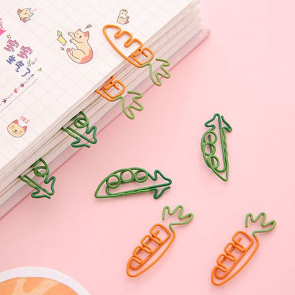 Carrot Shape Paper Clips, for Home, Office, School & More (20pcs)