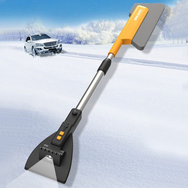 4-in-1 Car Snow Brush and Ice Scraper, with Rehcageable LED and Detachable Design, for Car, SUV & More