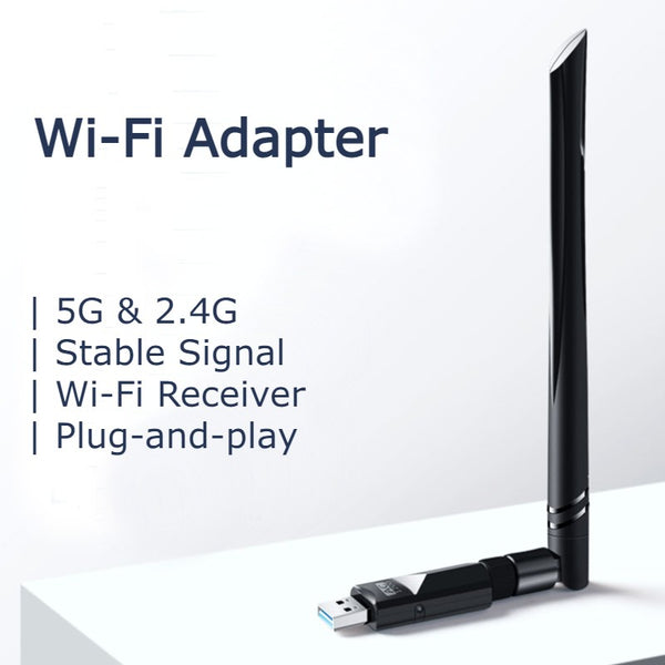 Wireless USB Wi-Fi Adapter with External High Gain Antenna, Plug-and-Play, for Windows Operation System