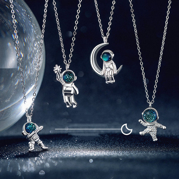 Silver Astronaut Necklace, Jewelry Gifts for Women
