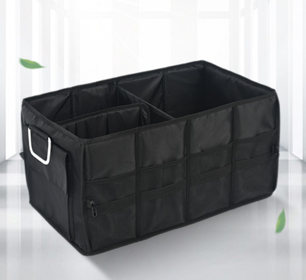Multifunctional Foldable Car Trunk Storage Box, with 50L Large Capacity, Detachable Partition and Scratch-resistant and Easy-to-clean Design