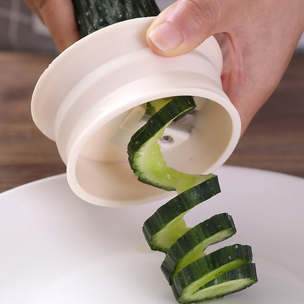 Portable Handheld Vegetable Spiral Slicer, for Cucumber, Zucchini, Lemon & More