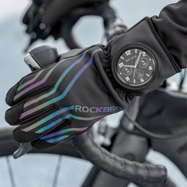 Cold Weather Wind-resistant Gloves, with Touchscreen Tips and Watch Window, for Cycling, Climbing, Hiking in Winter