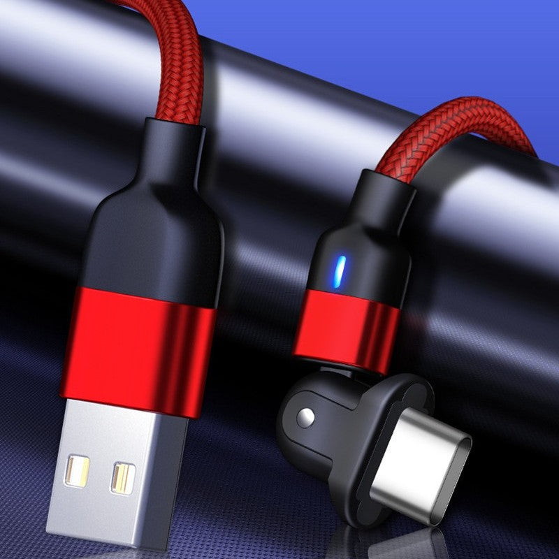 Data Transfer Led Inage 2-in-1 180º Rotation with 3A Fast Charging, Data Transfer & LED Indica ...