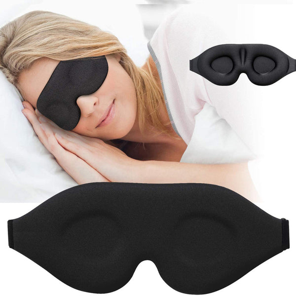 3D Contoured Cup Sleeping Eye Mask, with Adjustable Strap, for Travel, Yoga, Nap