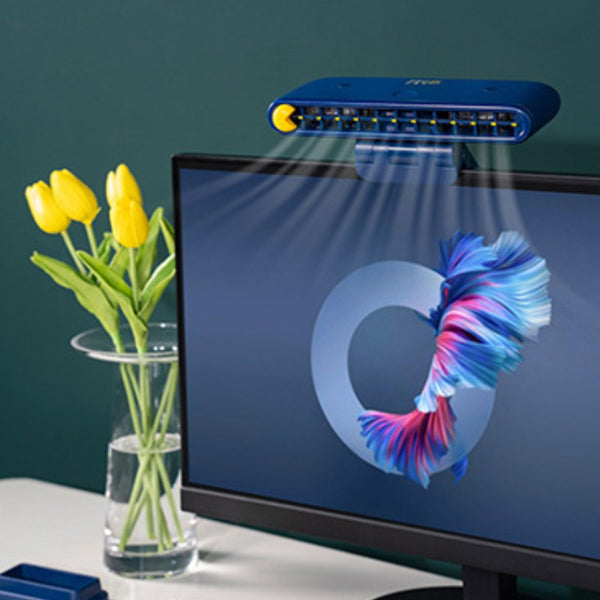 Mini Rechargeable Clip-on Fan for Computer Monitor, with Phone Holder ...