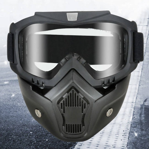 2-in-1 Goggle and Face Shield, with Anti-fog, Anti-dust, Anti-splash, Detachable Design & Clear Lens, for Riding, Climbing & More