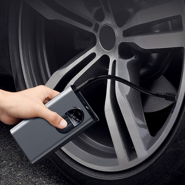 Portable Rechargeable Auto Tire Inflator, with Smart Digital Tire Pressure Detection & 2400mAh Battery, for Car, Bike, Motorcycle