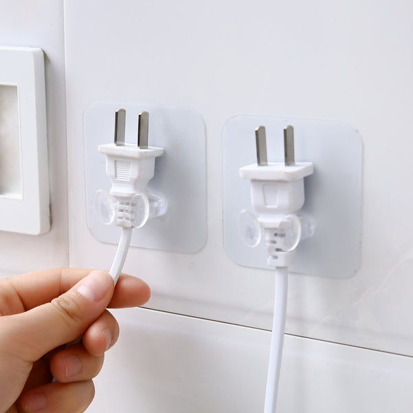 Self-adhesive Wall Mounted Wall Storage Hook, for Power Plug, Razor, Cables, Key, Phone & More