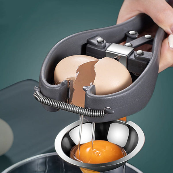 2-in-1 Handheld Egg Cracker with Egg Yolk White Separator
