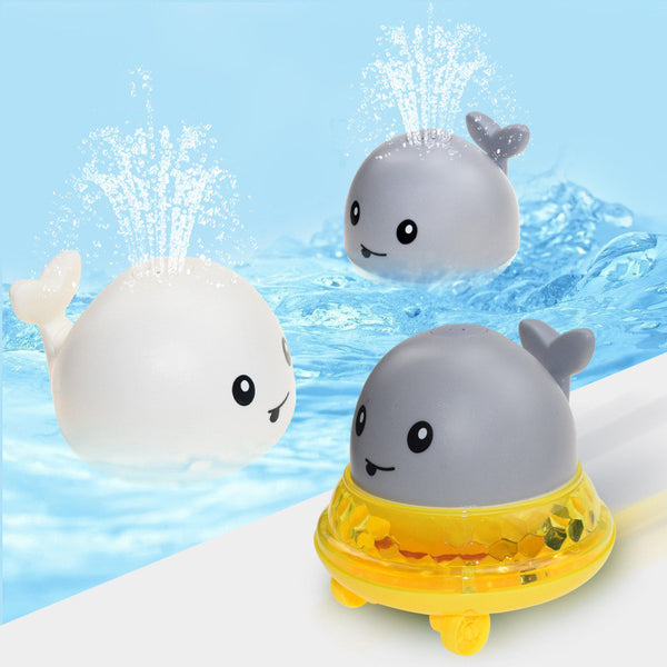 Whale Spray Water Bath Toy, with LED Light & Amphibious Base, for Kids, Infant, Toddlers