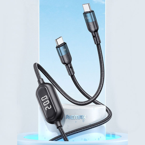 USB-C Fast-charging Charging Cable, with Current/Voltage Display, 60W Power & Data Transfer, for Phone, Tablet, Laptop