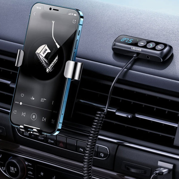 Bluetooth 5.0 FM Transmitter Receiver, with Microphone, 3.5mm Audio Port & TF Card Slot