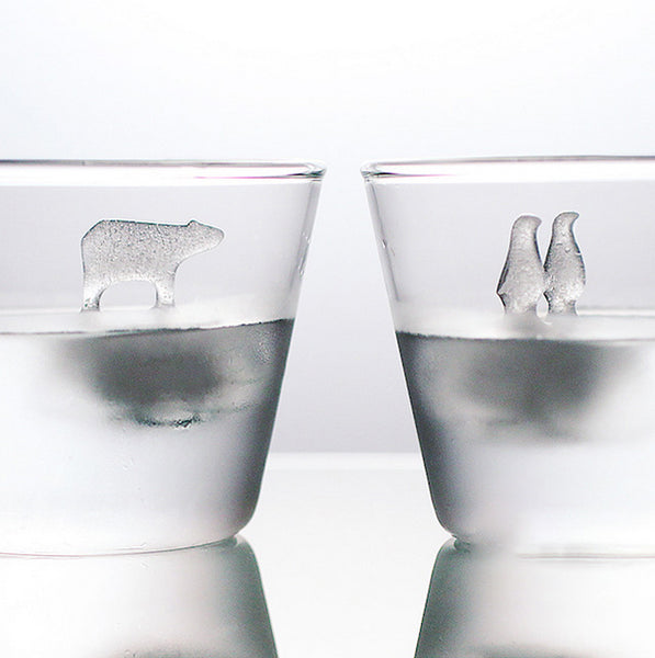 Polar Bear and Penguins Silicone Ice Mold 2pcs Set, for Party, Whisky, Cocktail & More