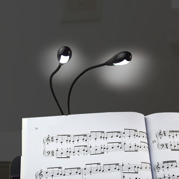 LED Eye-caring Music Stand Light with Clip & Flexible Arms, for Musical Performance & Reading in Bed