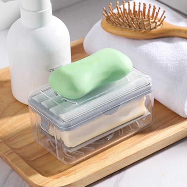 Multifunctional Soap Dish, with Foam-up Roller & Drainage System, for Kitchen & Bathroom