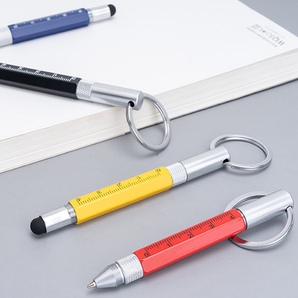 Portable Multifunction Tool Ballpoint Pen, with Ruler, Spirit Level, Screwdriver, Capacitive Stylus