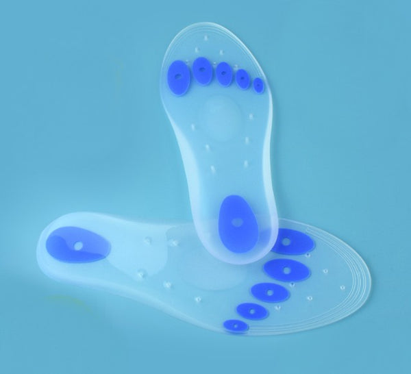 Transparent Liquid Silicone Insoles, with Arch Massage, Breathable and Shock Absorption Design, for Men and Women (1 Pair)