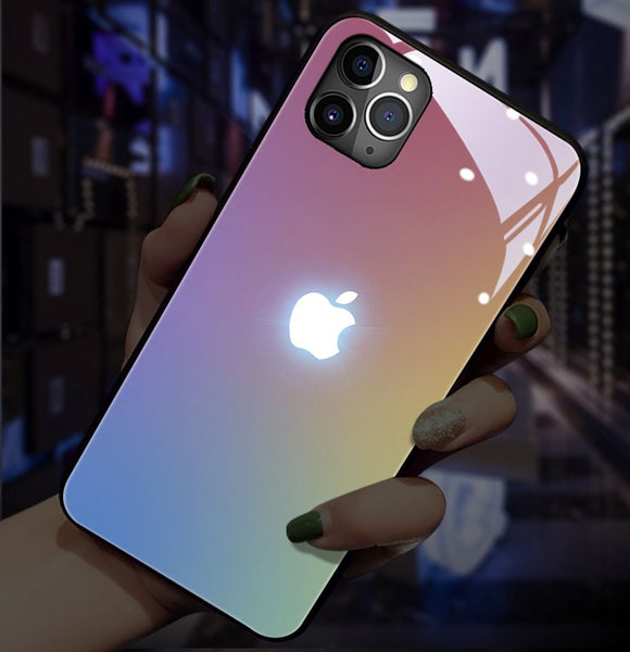 Voice-Activated Glowing Case with LED Logo, Call Flash Light, for iPhone 11/11 PRO / X / XS / XR / XS MAX