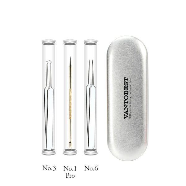 6-in-1 Portable & Safe Blackhead / Acne / Pimple Remover Tool Set with Metal Case, for Blemish, Whitehead Popping, Zit Removing