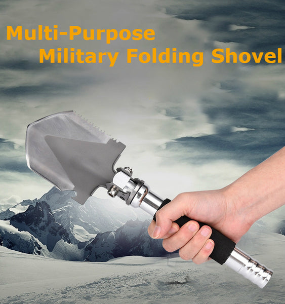 Multi Functional Mini Military Folding Shovel With Compass, For Gardening, Camping & Outdoors