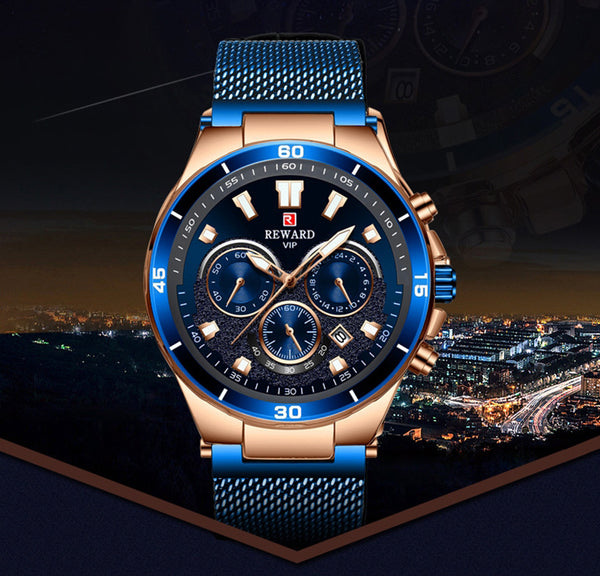 Men's Multi-function Waterproof Sports / Business Watch With Luminous Hands & 3D Cutting