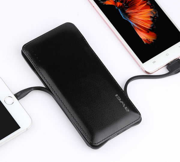 10000mAh Power Bank That Hides Charging Cables - Bring One and Charge All