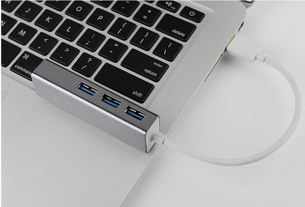 USB-C/USB 3.0 to 3 Ports USB 3.0 Hub With RJ45 Gigabit Ethernet Adapter