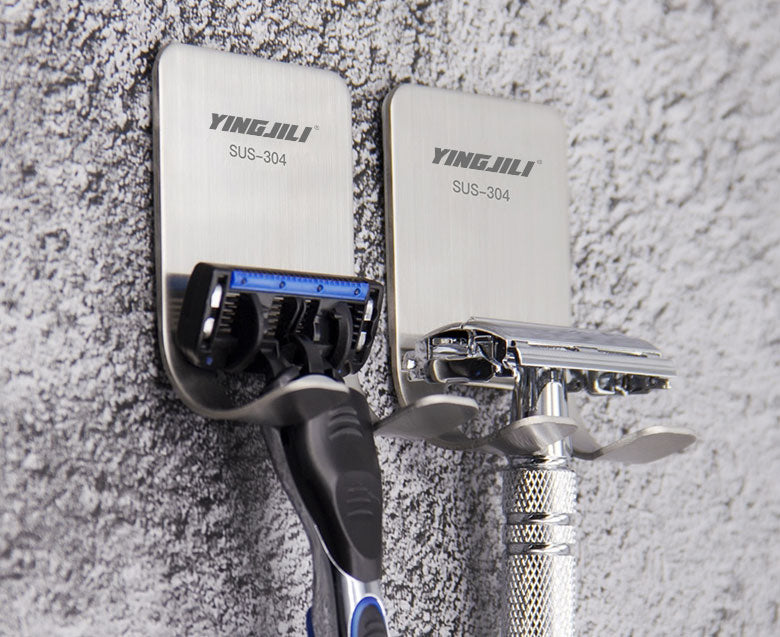 Matte Stainless Steel Razor Holder, with Strong Adhesive and Multiple ...