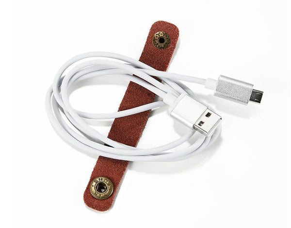 Secure and Organize Cables with Genuine Leather Cable Organizer