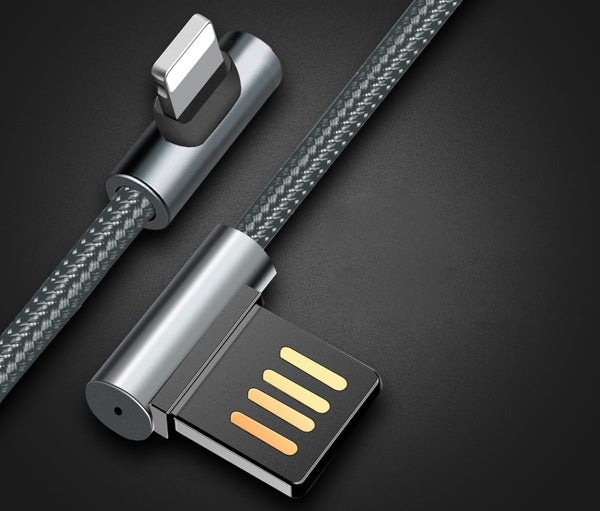 Reversible Dual-End L-Shaped Lightning Cable For Phone Addict