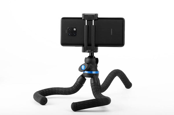 Portable & Flexible Octopus Cell Phone Tripod Holder, with Adjustable Height & Angle, Mobile Phone Mount, Universal Stand for iPhone, Samsung & Camera