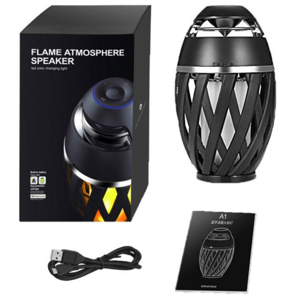 Rechargeable LED Flame Lamp Bluetooth Speaker, Best Gift for New Year, Valentine's Day, Wedding & More