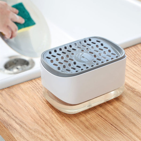 2-in-1 Soap Pump Dispenser with Sponge Holder, for Your Kitchen Sink o ...