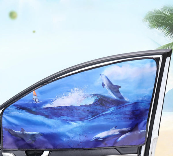 Magnetic Foldable Side Car Window Sunshades With UV Protector