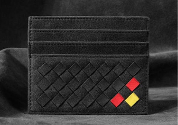 Large Capacity Slim Woven Suede Card Holder, for Shopping, Travelling, Jogging or Working