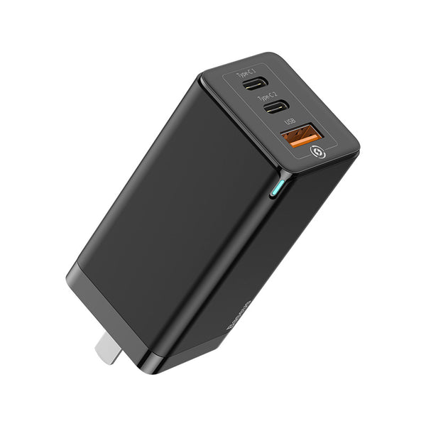 Mini Fast-charging Charger with 65W High Power, Dual Type-C Interface, Gallium Nitride Technology, BPS Intelligent Shunt Technology, Supports ios and Android Fast Charge Protocols