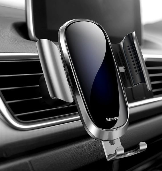3D Curved Glass Gravity Car Phone Mount With 360° Adjustable, Hands Free & Auto Lock Design