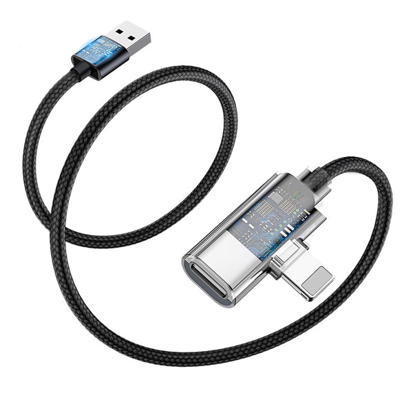 Charge, Sync and Listen Simultaneously with 2-in-1 Lightning Cable & Adapter