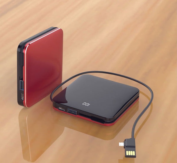 Smaller Than Tiny 8000mAh Wireless & Wired Power Bank with Cross-device Cable